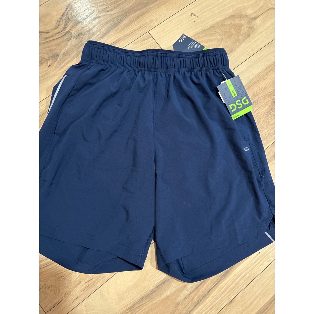 DSG Mens Run Short‎ Athletic Fit Elastic Waist 7" Inseam Navy Blue Small